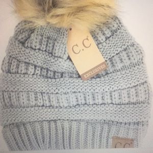 Fur Pom CC Beanie